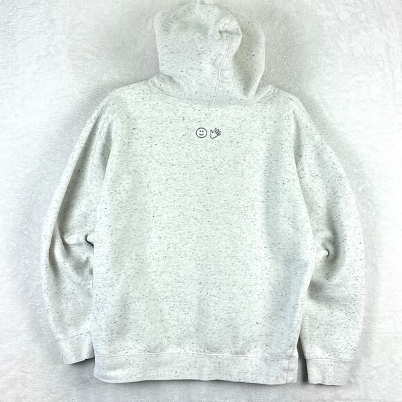 Glossier Hoodie Womens S White Speckled Classic Streetwear Preppy Gym - Picture 2 of 10